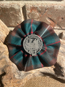 Clan Crested Tartan Rosette Brooch