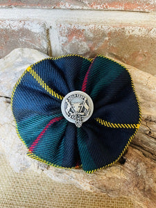 Clan Crested Tartan Rosette Brooch