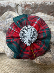 Clan Crested Tartan Rosette Brooch