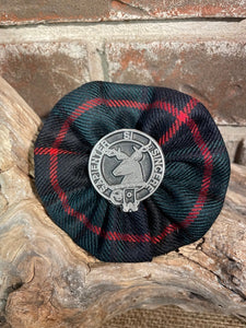 Clan Crested Tartan Rosette Brooch