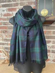 Canadian & Scottish Tartans Wide Long Scarf Poly/Viscose