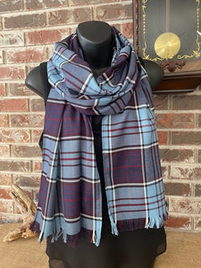 Canadian & Scottish Tartans Wide Long Scarf Poly/Viscose