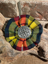 Tartan Rosette Brooch @ large Celtic Knot badge