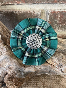 Canadian Tartans Rosette Brooch @ Celtic Knot Badge