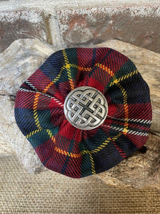 Tartan Rosette Brooch @ large Celtic Knot badge