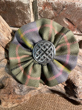 Tartan Rosette Brooch @ large Celtic Knot badge