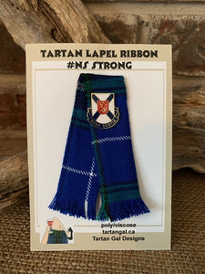 Nova Scotia tartan lapel ribbon @ NS crest pin