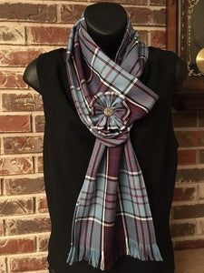 Canadian & Scottish Tartans Long Scarf with Rosette