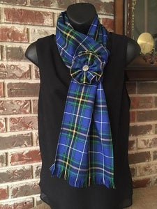 Canadian & Scottish Tartans Long Scarf with Rosette