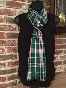 Canadian & Scottish Tartans Long Scarf with Rosette